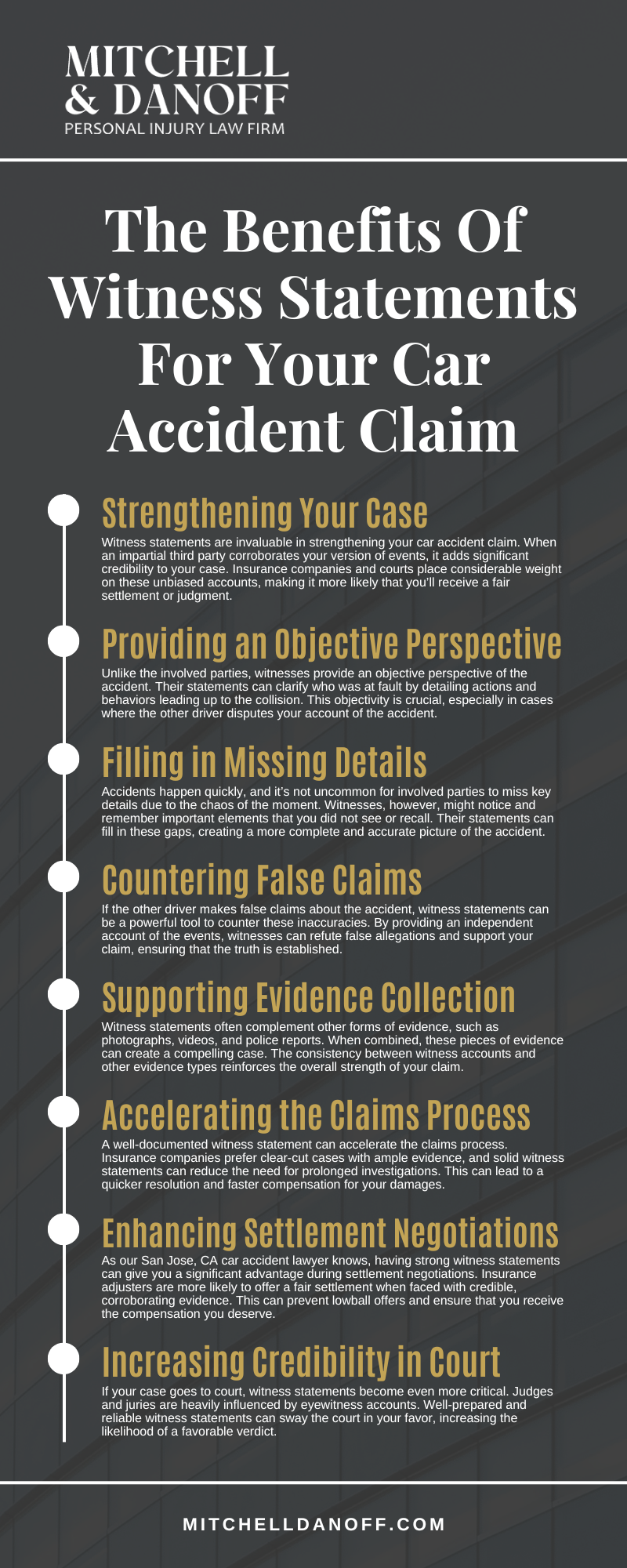 The Benefits Of Witness Statements For Your Car Accident Claim Infographic