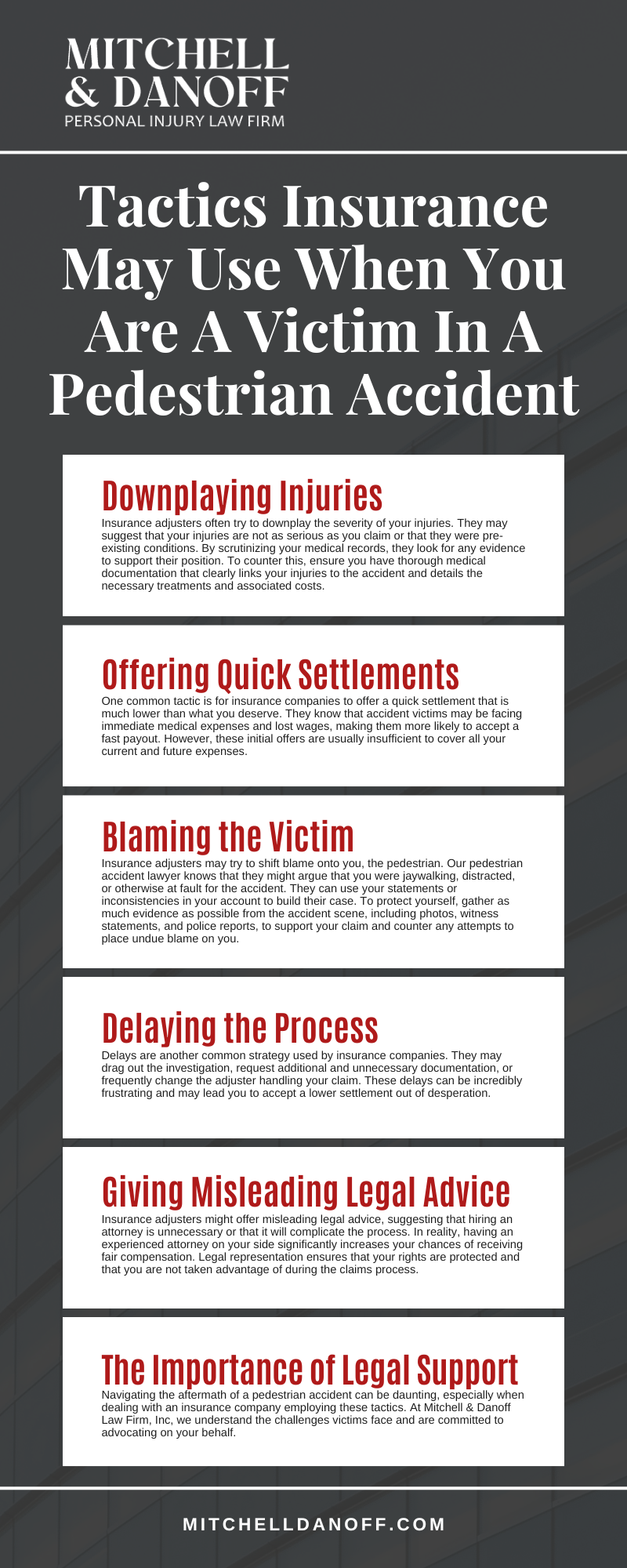 Tactics Insurance May Use When You Are A Victim In A Pedestrian Accident Infographic